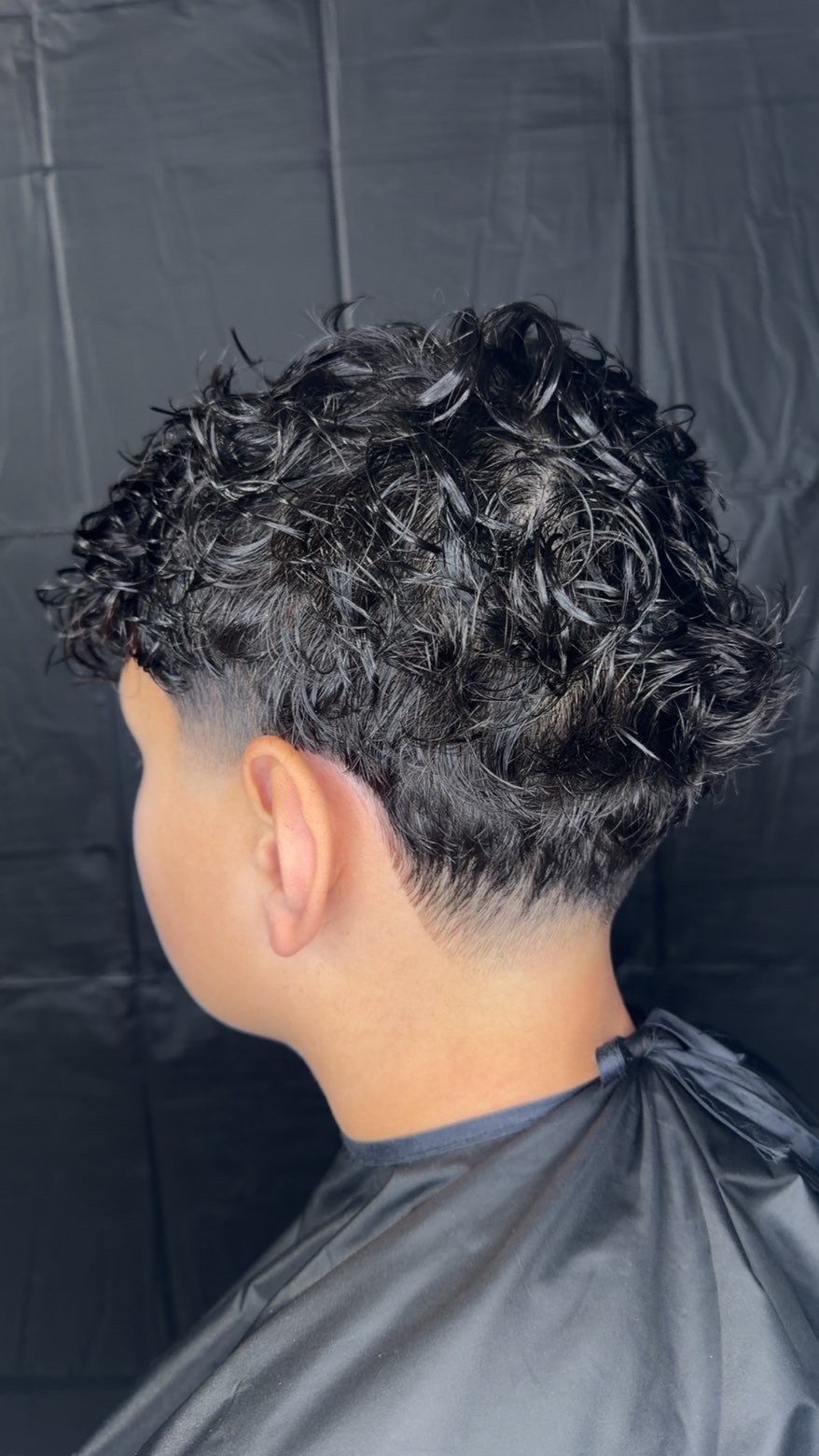 Curly taper fade